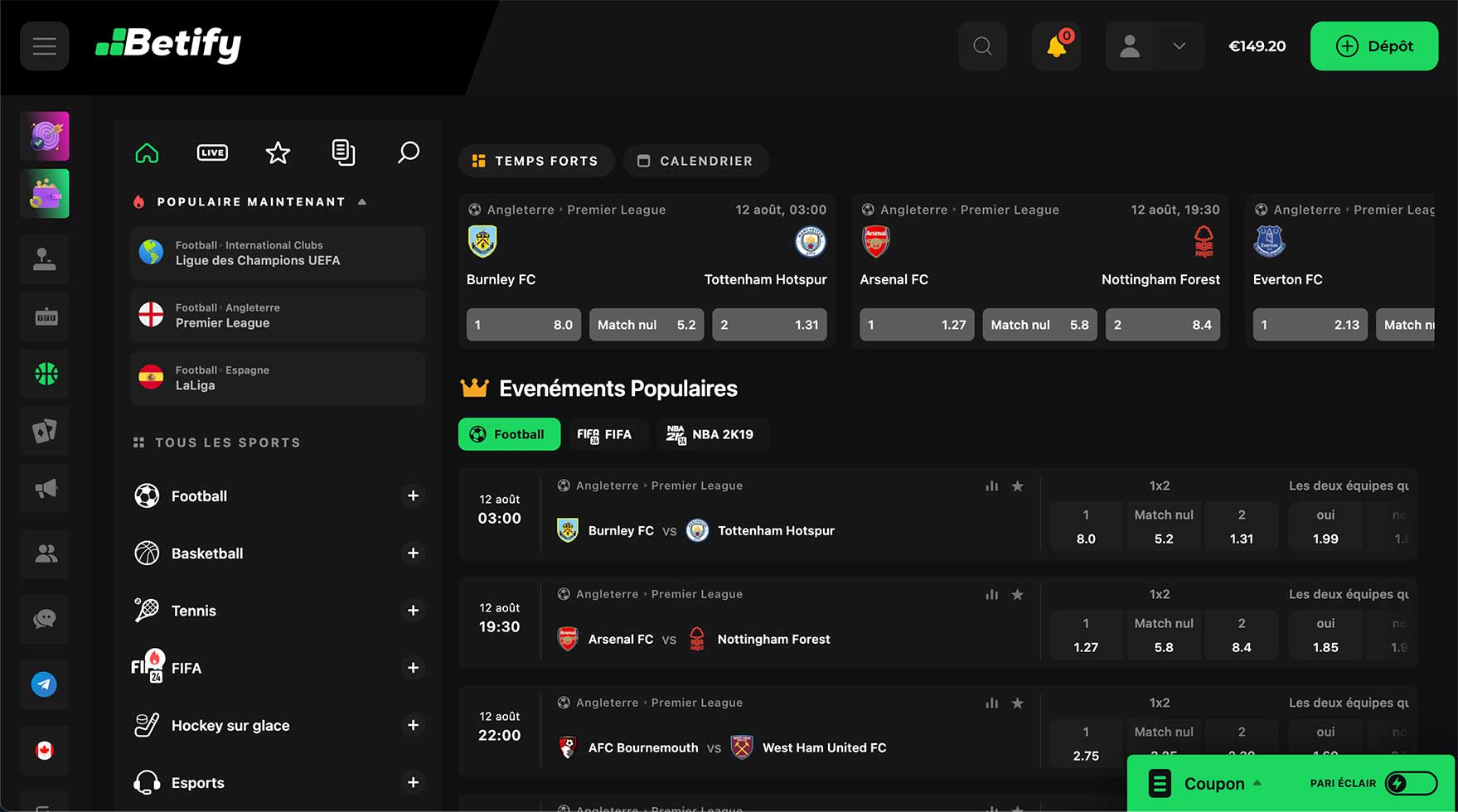 Présentation du bookmaker Betify pour les paris sportifs